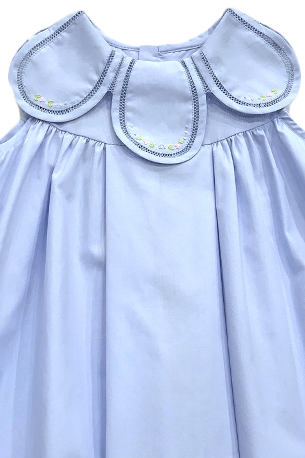 Blue Petal Dress With Embroidery