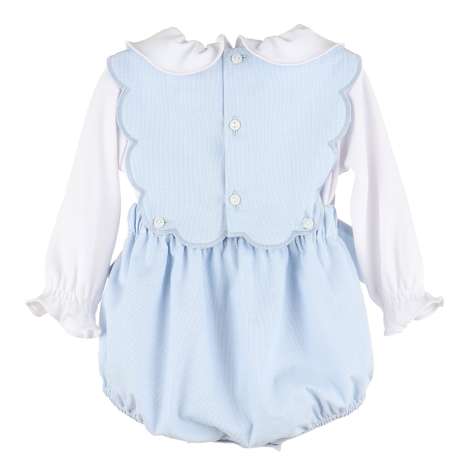 Blue Babytooth Long Sleeve Scallop Overall