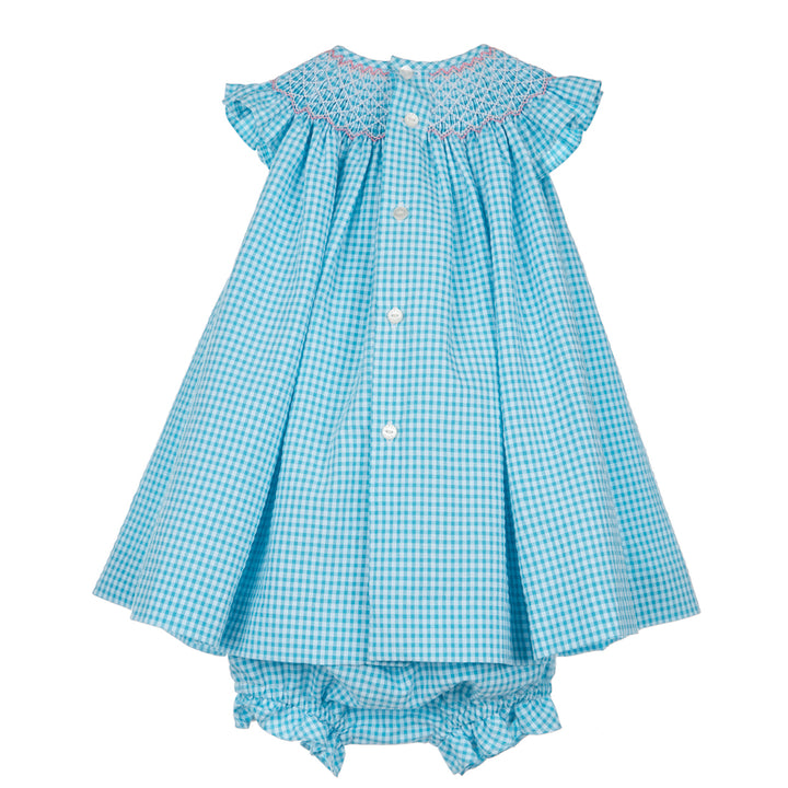 Turquoise Smocked Bishop Dress Set