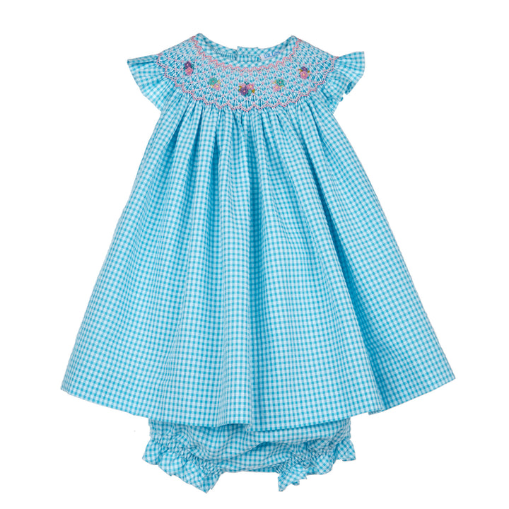 Turquoise Smocked Bishop Dress Set