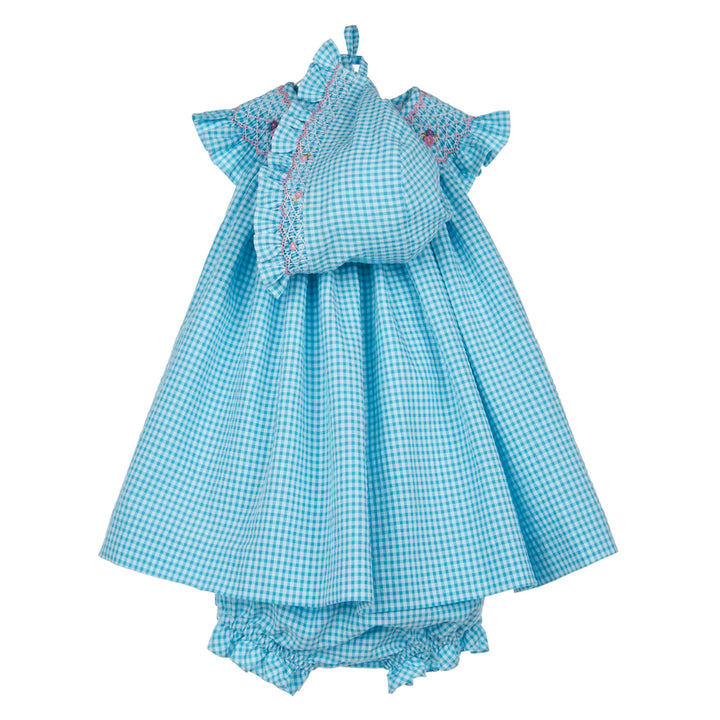 Turquoise Smocked Bishop Dress Set