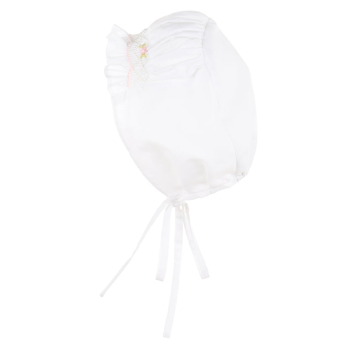 White Smocked Bishop Set With Bloomers & Bonnet