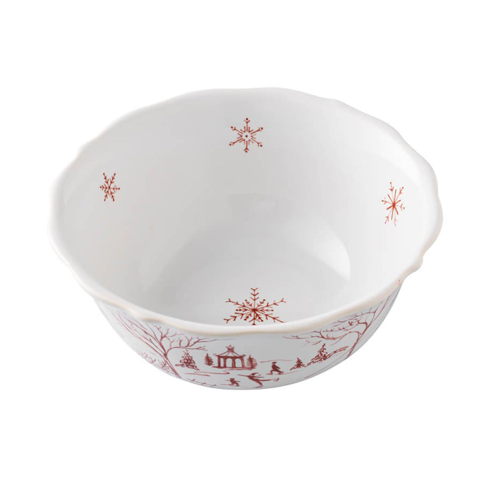 Country Estate Winter Frolic Ruby Cereal/Ice Cream Bowl 
