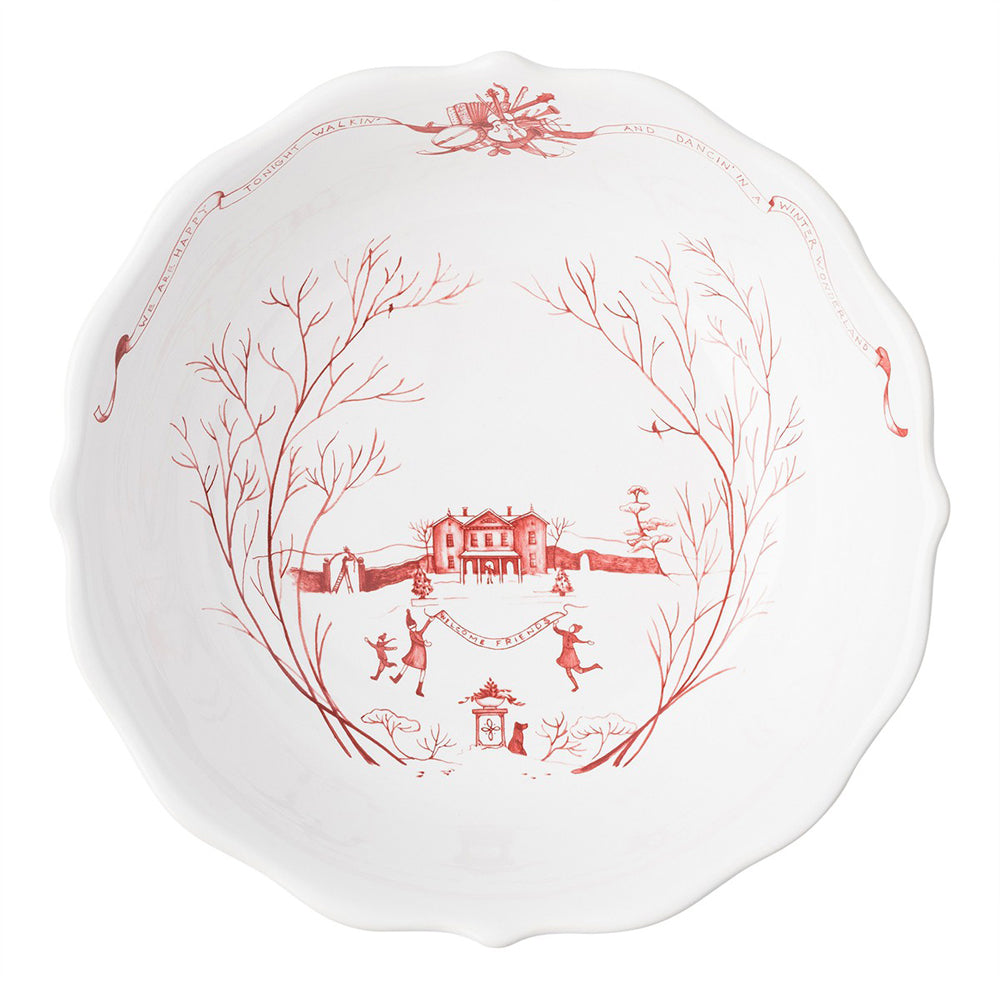 Country Estate Winter Frolic Ruby 10' Serving Bowl 