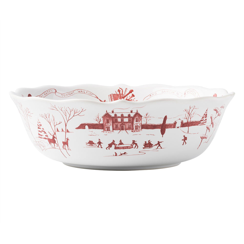 Country Estate Winter Frolic Ruby 10' Serving Bowl 