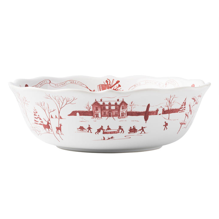 Country Estate Winter Frolic Ruby 10' Serving Bowl 