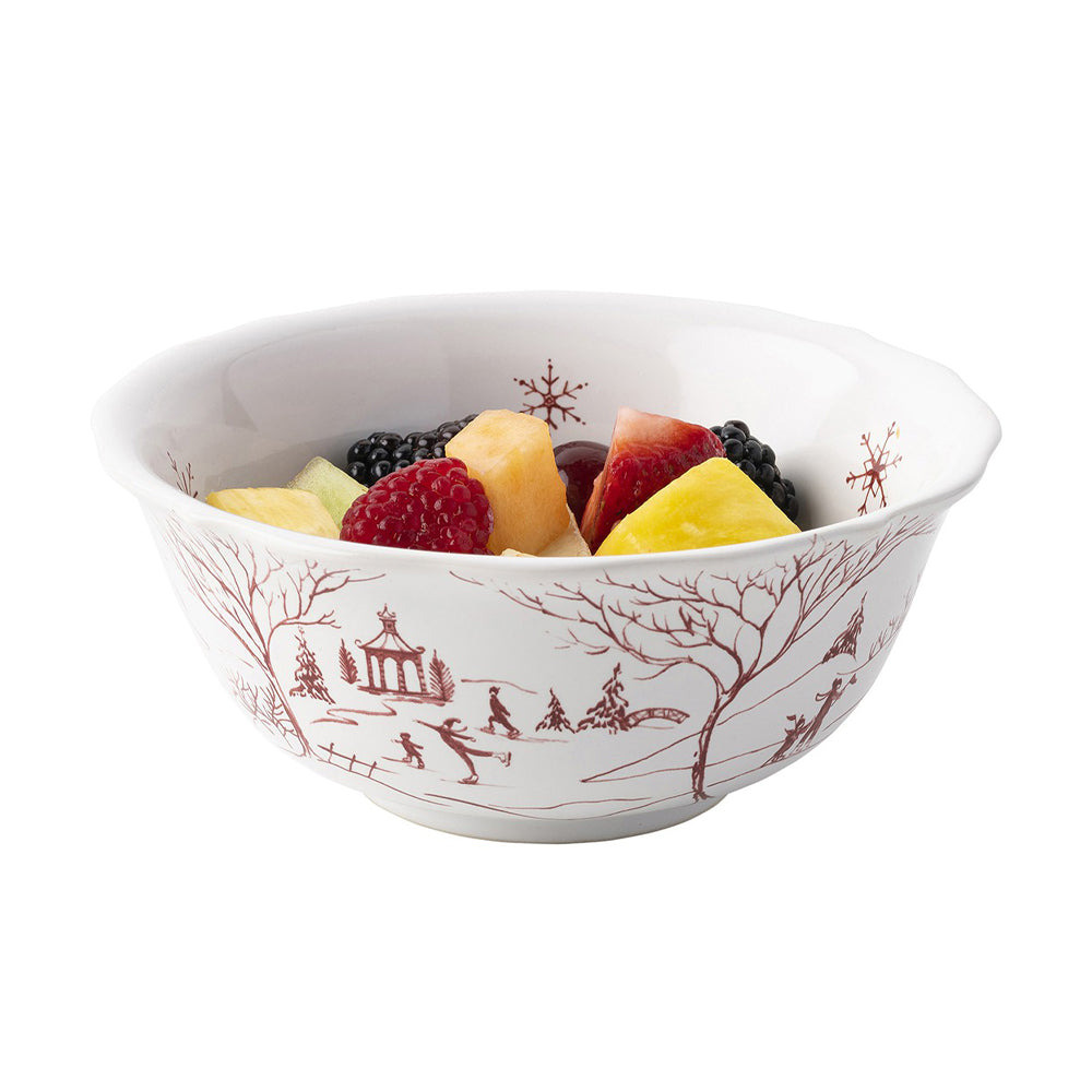 Country Estate Winter Frolic Ruby Cereal/Ice Cream Bowl 