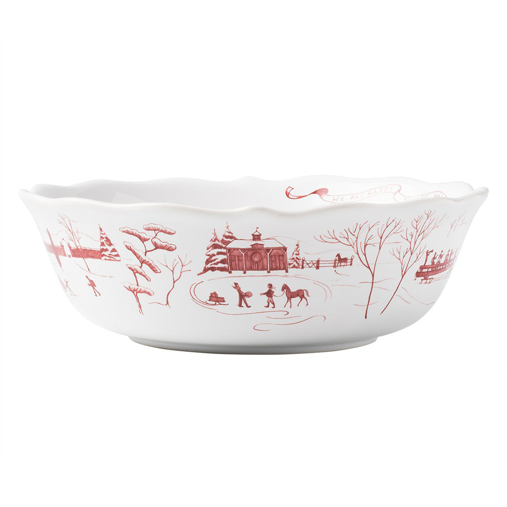 Country Estate Winter Frolic Ruby 10' Serving Bowl 