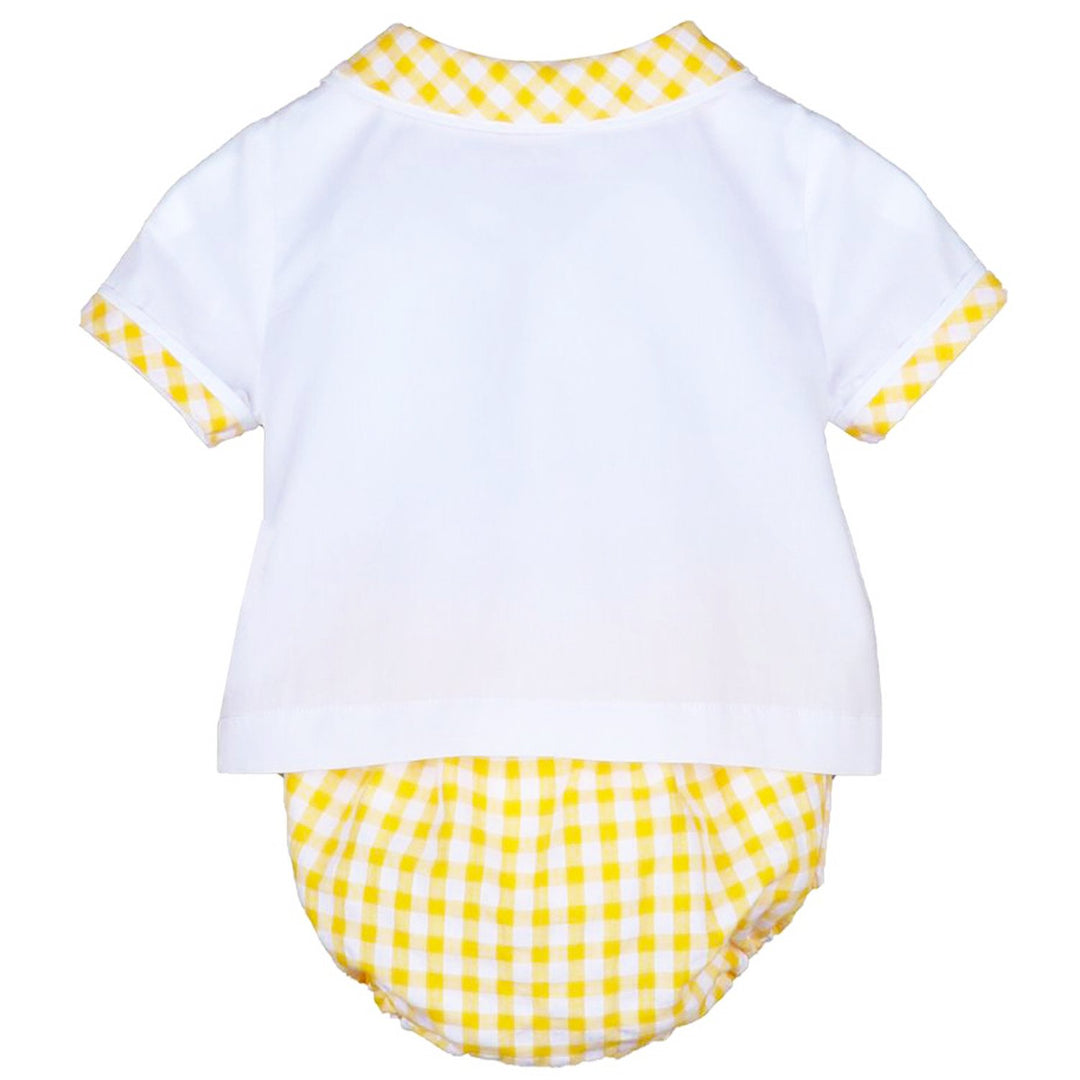 Sunny Yellow Gingham Two Piece Set