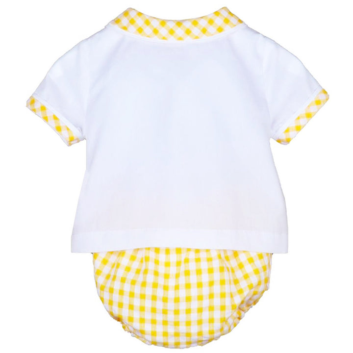 Sunny Yellow Gingham Two Piece Set