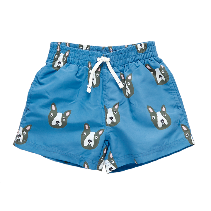 Baby & Boys Blue Boston Terrier Swim Trunk