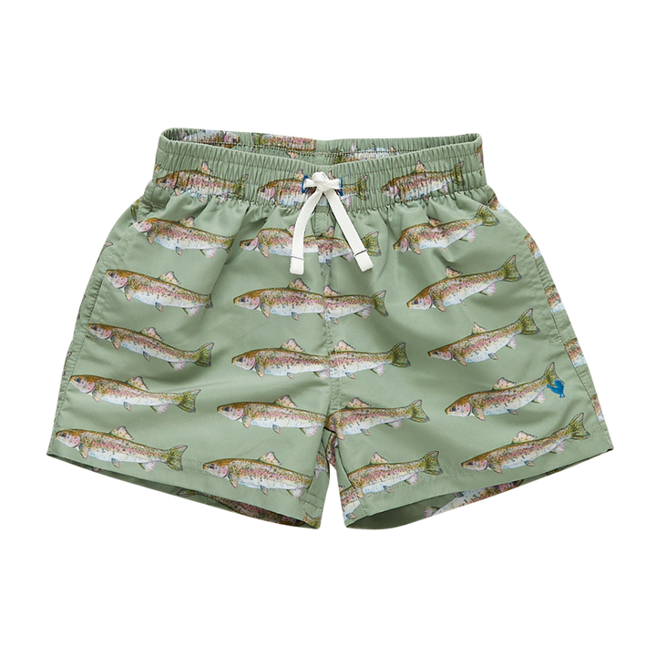 Baby & Boys Olive Rainbow Trout Swim Trunk