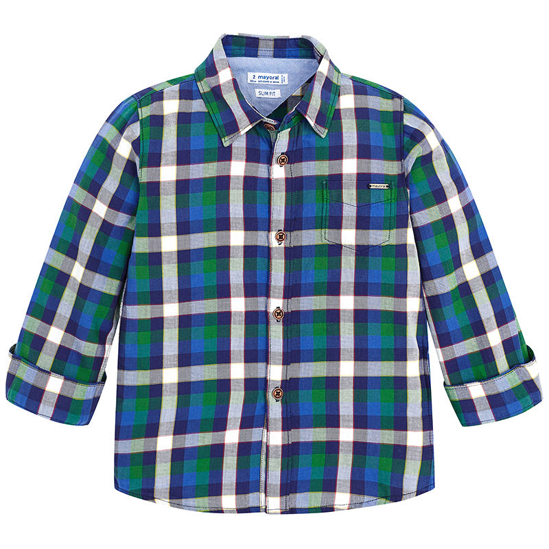 Blue & Dill Plaid Long Sleeve Button Down Shirt