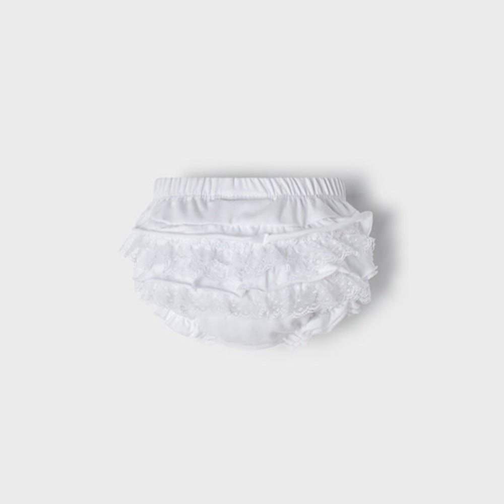 Ecofriends White Ruffled Knit Bloomers