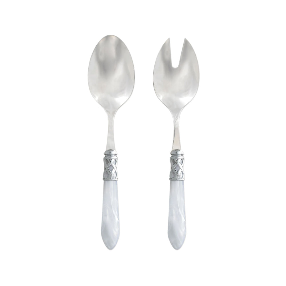 Aladdin Brilliant White Salad Server Set