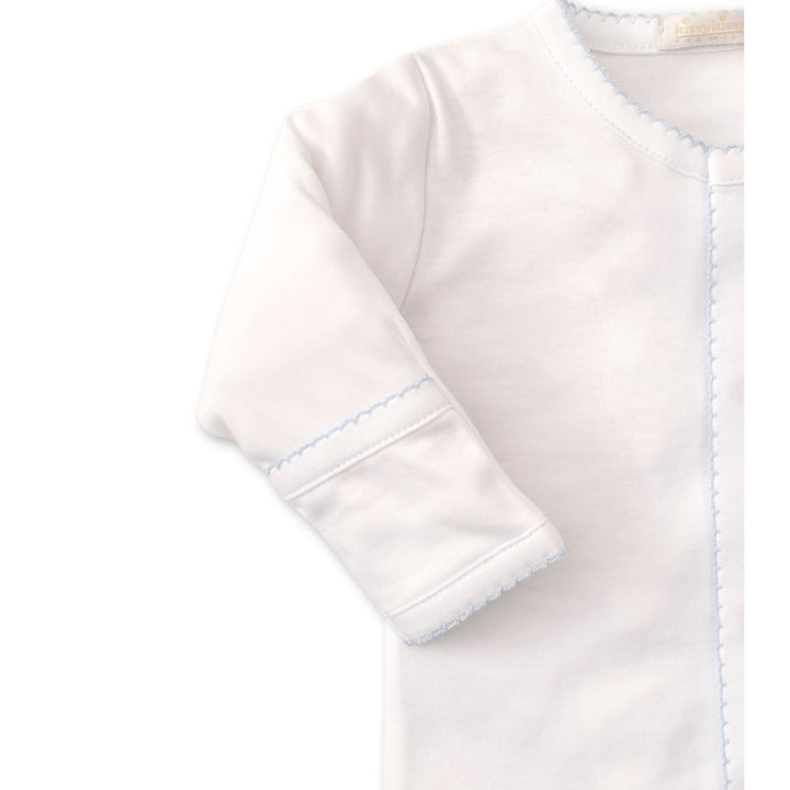 Premiere Cottontails White Footie With Blue Bunny Embroidery