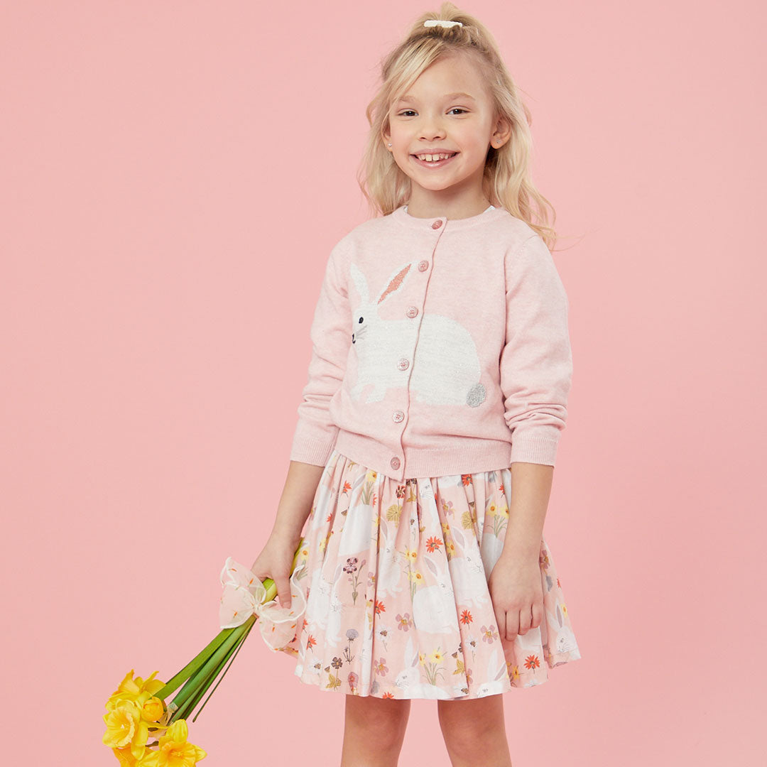 Light Pink Girls Rabbit Sweater