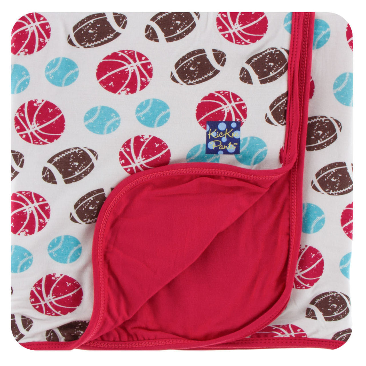 Natural Sports w/ Flag Red Trim & Reverse Toddler Blanket