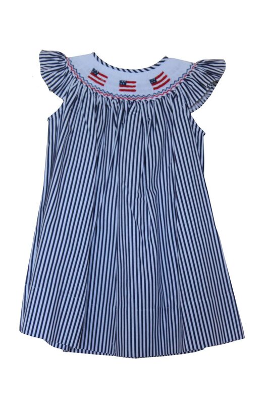 Smocked Flag Bishop Dress