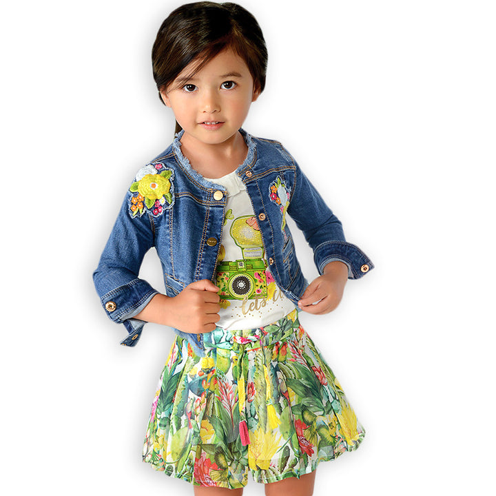 Kiwi Cactus Floral Skort