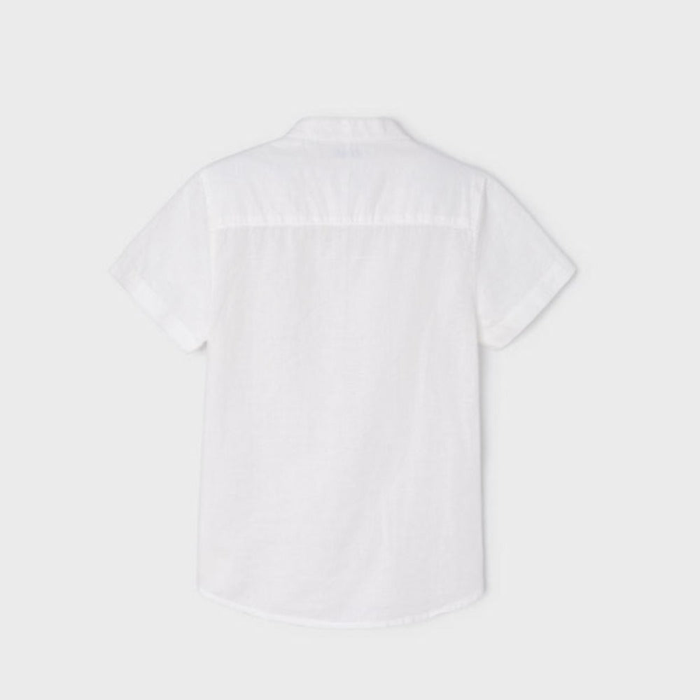 White Mao Collar Button Down
