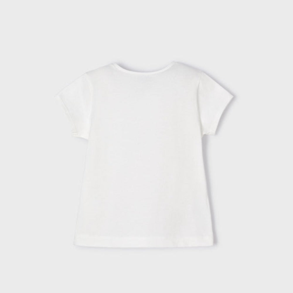 Natural White Short Sleeve Floral T-Shirt