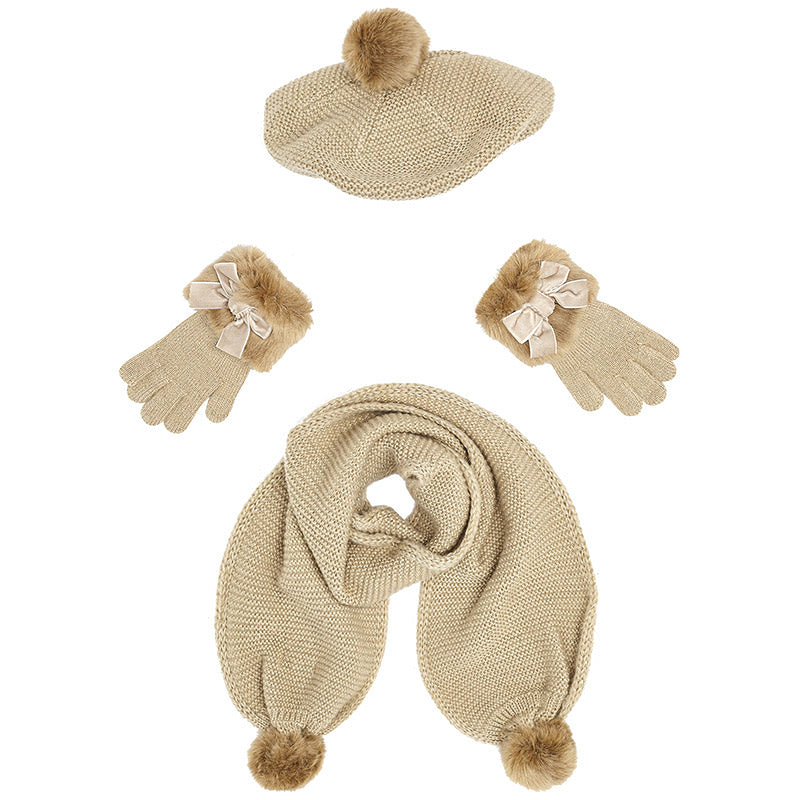 Caramel Hat, Scarf & Gloves Set