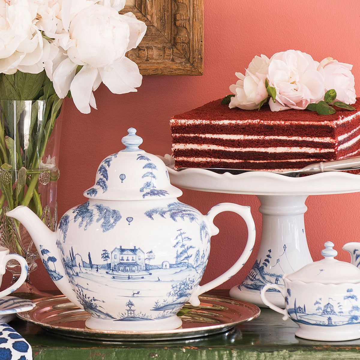 Country Estate Delft Blue Cake Stand Fete