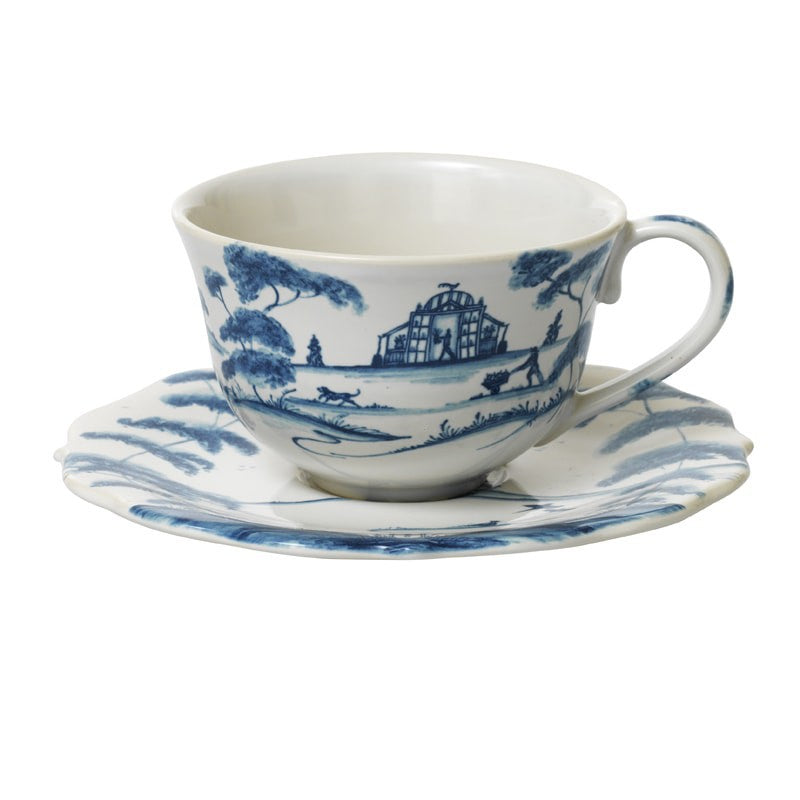 Country Estate Delft Blue Tea/Coffee Cup Garden Follies