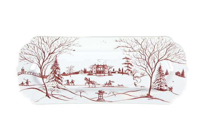 Country Estate Winter Frolic 15" Hostess Tray - Ruby