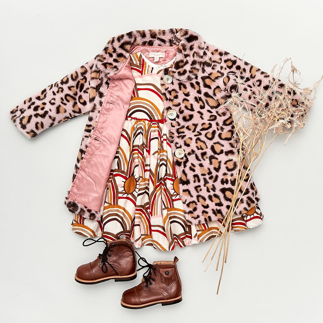 Pink Leopard Fur Kate Coat