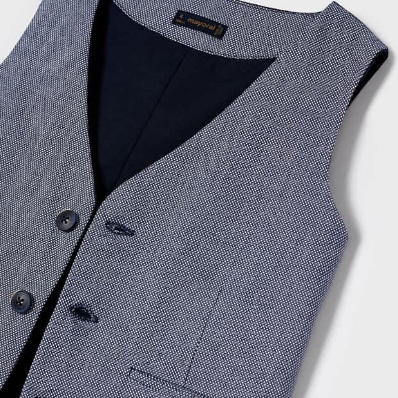 Aquarium Blue Tailored Linen Vest
