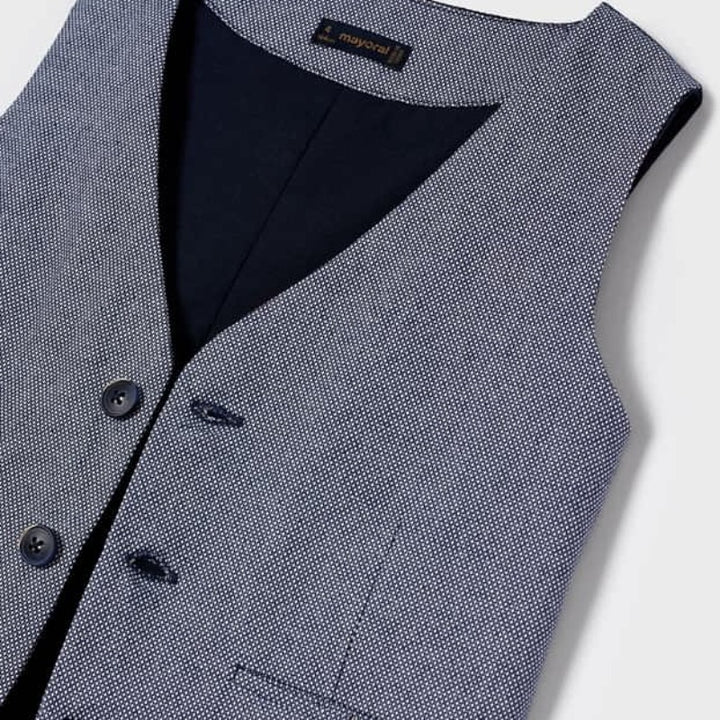 Aquarium Blue Tailored Linen Vest
