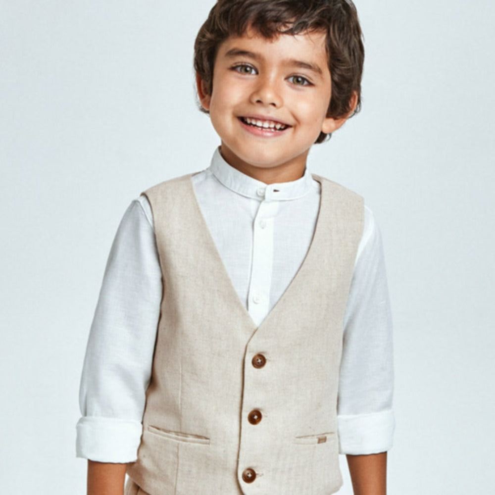 Oat Tailored Linen Vest
