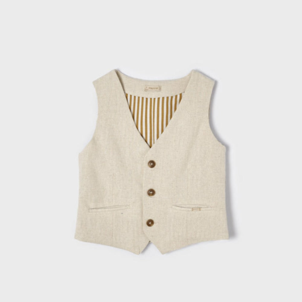 Oat Tailored Linen Vest