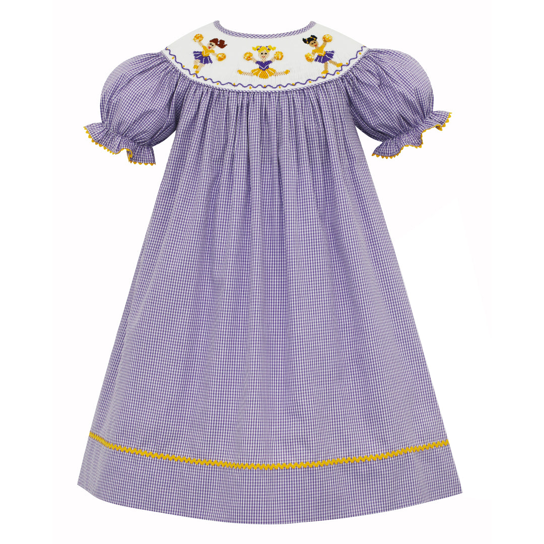 Purple Gingham Cheerleaders Bishop Dress