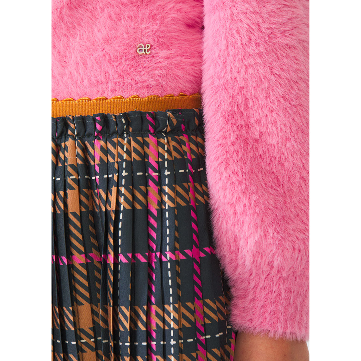 Bubblegum Plaid Pleated Skirt