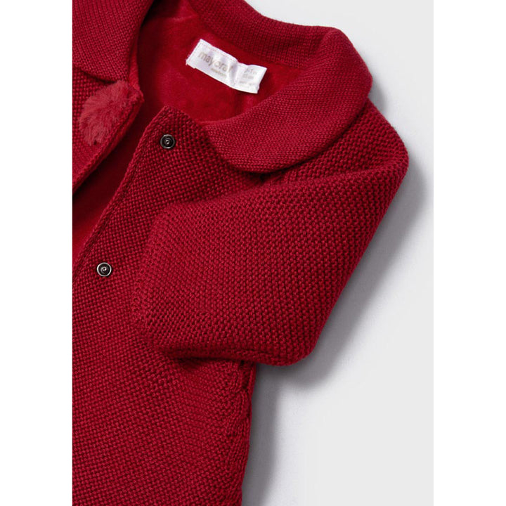 Red Knit Coat With Hat