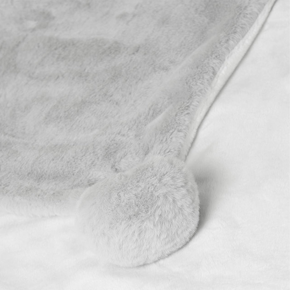Fog Grey Faux Fur Blanket