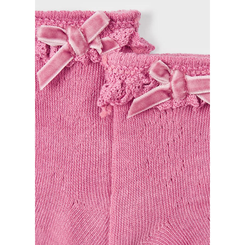 Camellia Pink Openwork Socks