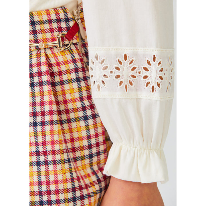 Ivory Poplin Blouse