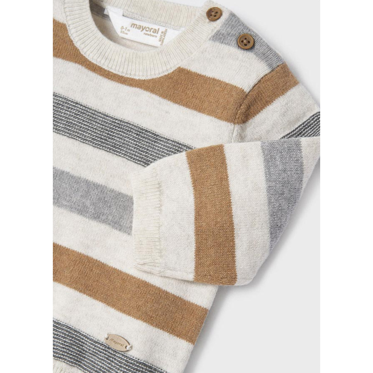 Caramel Stripe Jersey Knit Sweater