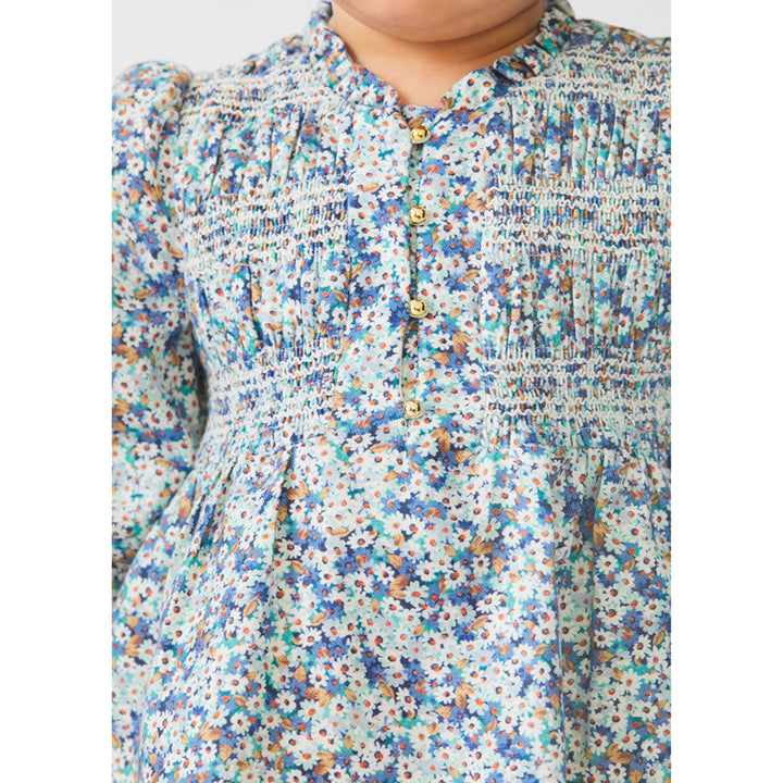 Blue Viyella Floral Dress