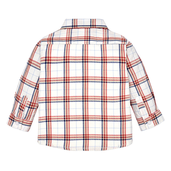 Cherry & Navy Plaid Button Down Shirt