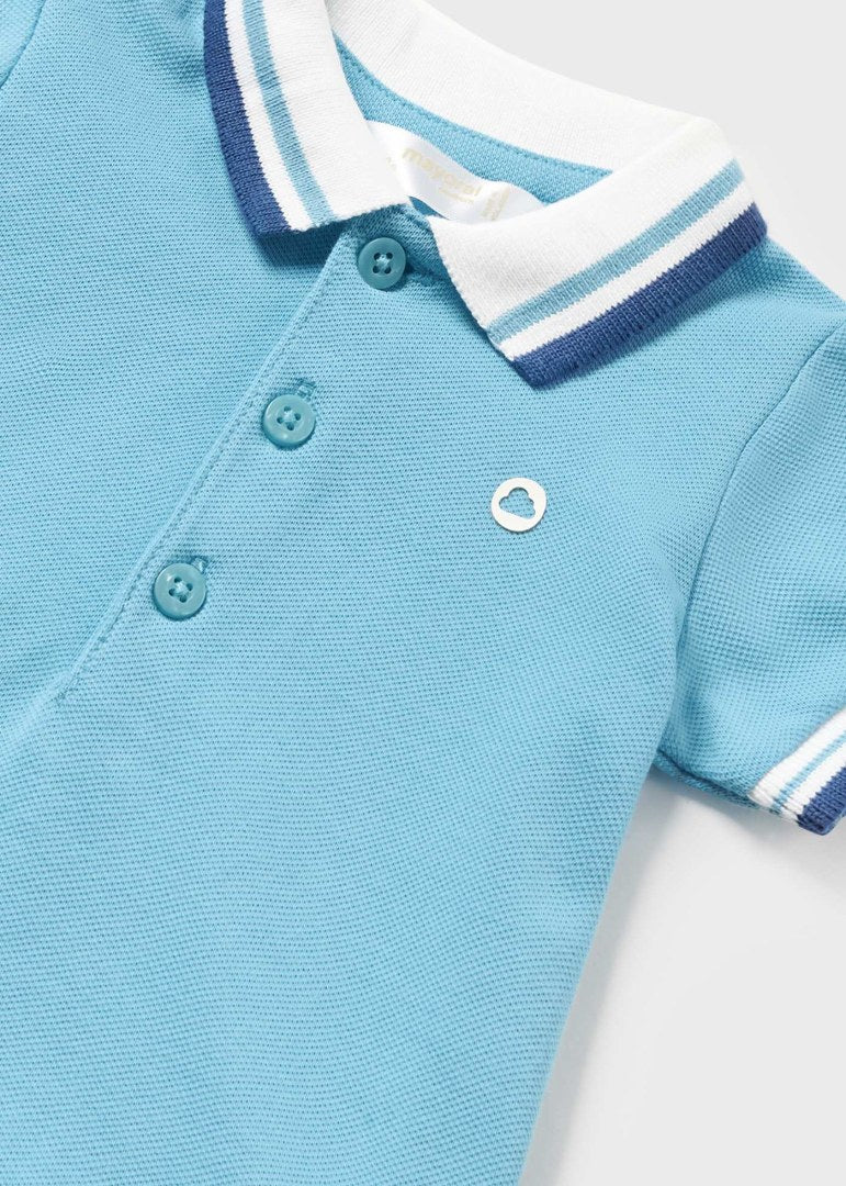 Newborn Maui Blue Basic Short Sleeve Polo