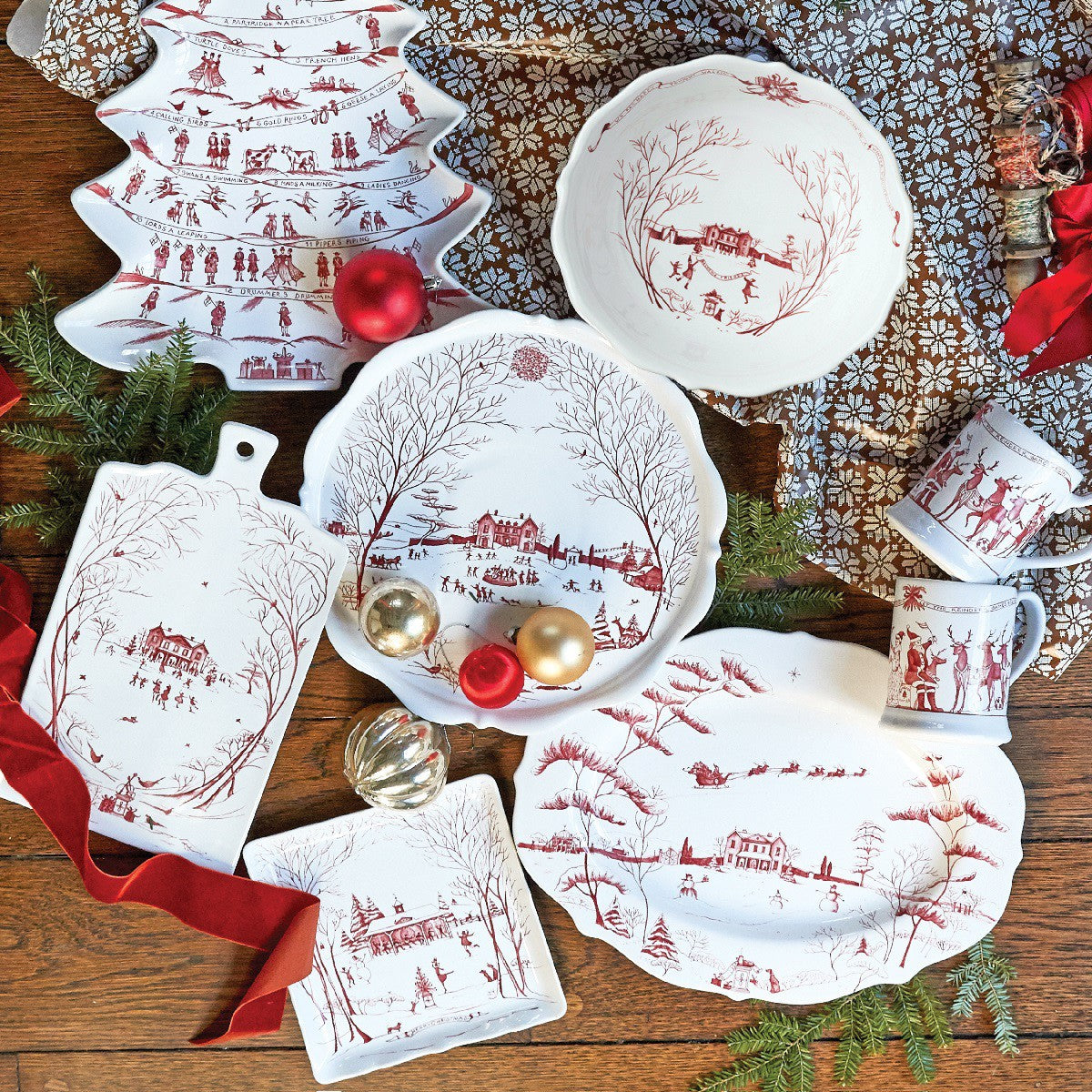 Country Estate Winter Frolic Ruby Serving Board