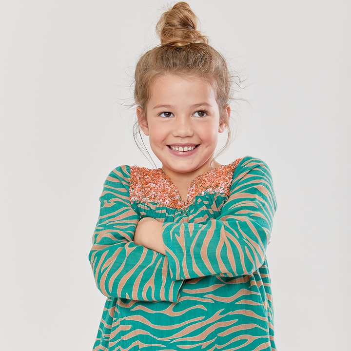Green/Thrush Zebra Courtney Dress