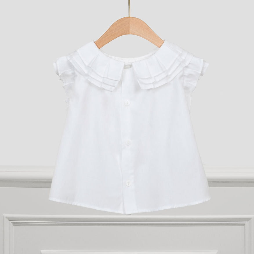 White Satin Poplin Blouse