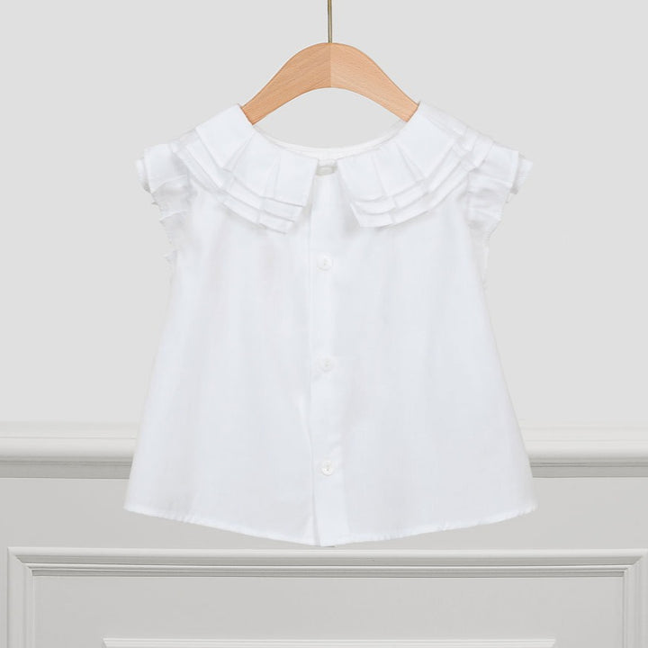 White Satin Poplin Blouse
