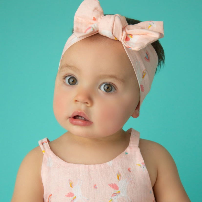 Pink Unicorn Tie Back Romper